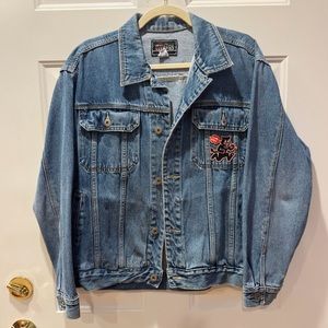 Custom Vintage Denim Jacket with Patches